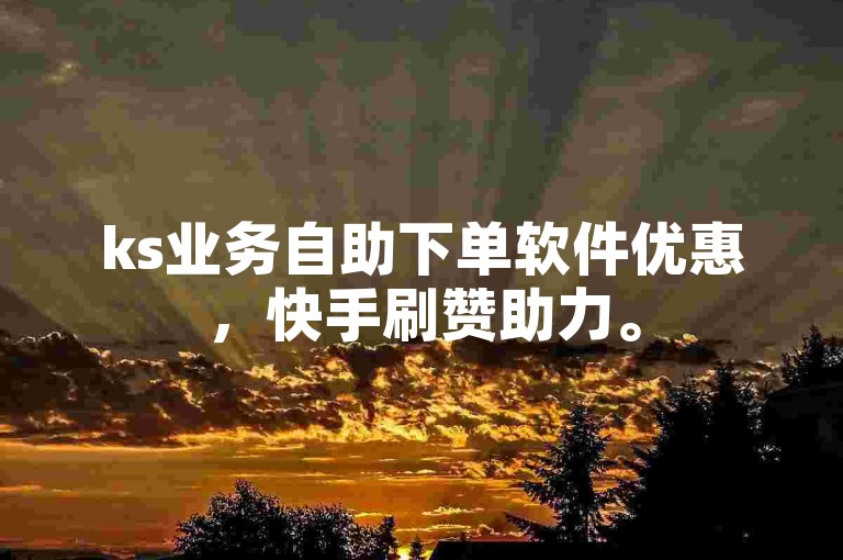 ks业务自助下单软件优惠，快手刷赞助力。