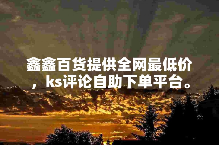 鑫鑫百货提供全网最低价，ks评论自助下单平台。