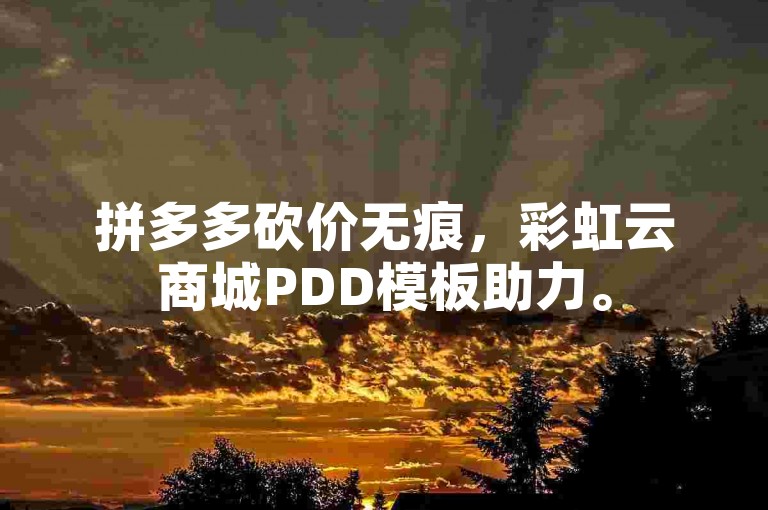 拼多多砍价无痕，彩虹云商城PDD模板助力。