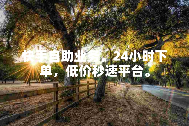 快手自助业务，24小时下单，低价秒速平台。