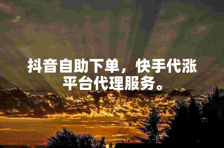 抖音自助下单，快手代涨平台代理服务。