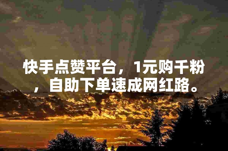 快手点赞平台，1元购千粉，自助下单速成网红路。