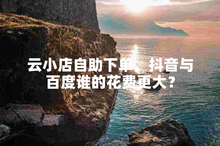 云小店自助下单，抖音与百度谁的花费更大？