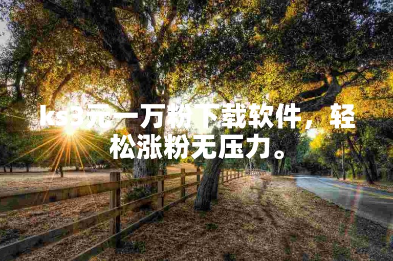 ks3元一万粉下载软件，轻松涨粉无压力。