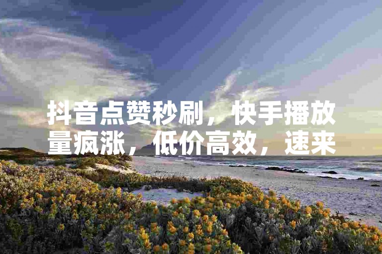 抖音点赞秒刷，快手播放量疯涨，低价高效，速来体验！