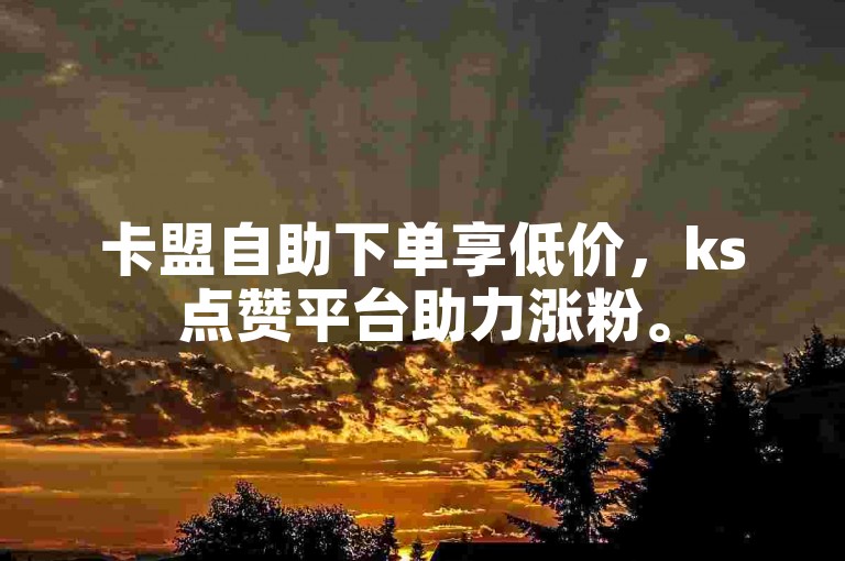 卡盟自助下单享低价，ks点赞平台助力涨粉。