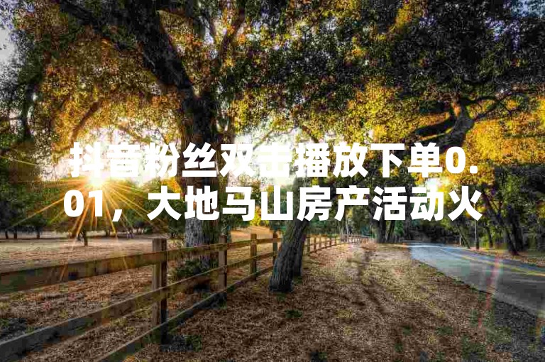 抖音粉丝双击播放下单0.01，大地马山房产活动火爆进行中。