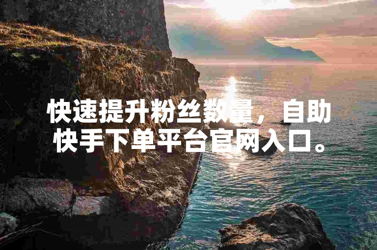 快速提升粉丝数量，自助快手下单平台官网入口。