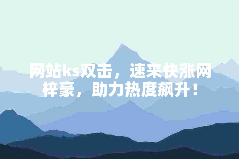 网站ks双击，速来快涨网梓豪，助力热度飙升！
