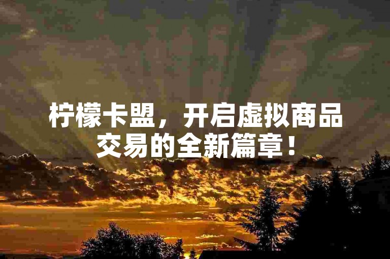柠檬卡盟，开启虚拟商品交易的全新篇章！