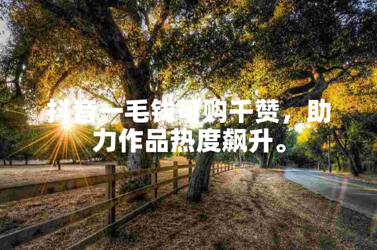 抖音一毛钱可购千赞，助力作品热度飙升。