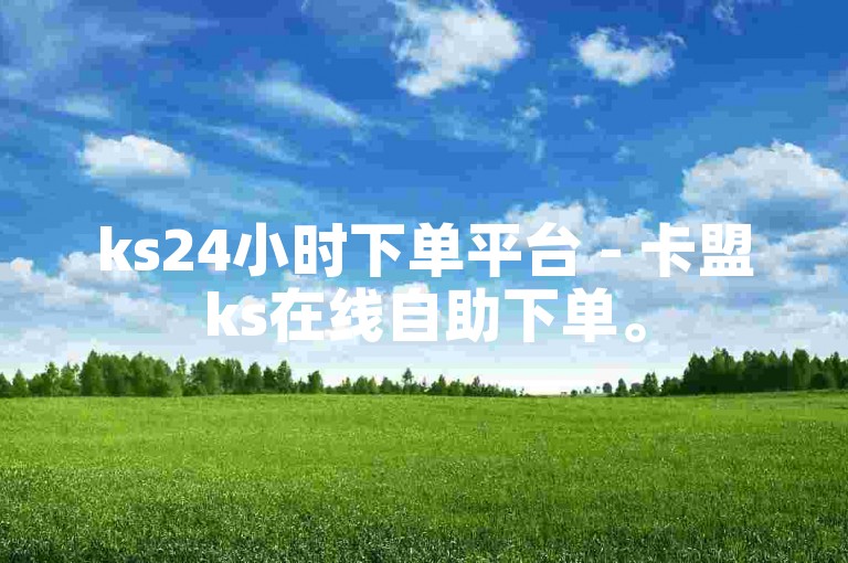 ks24小时下单平台 - 卡盟ks在线自助下单。