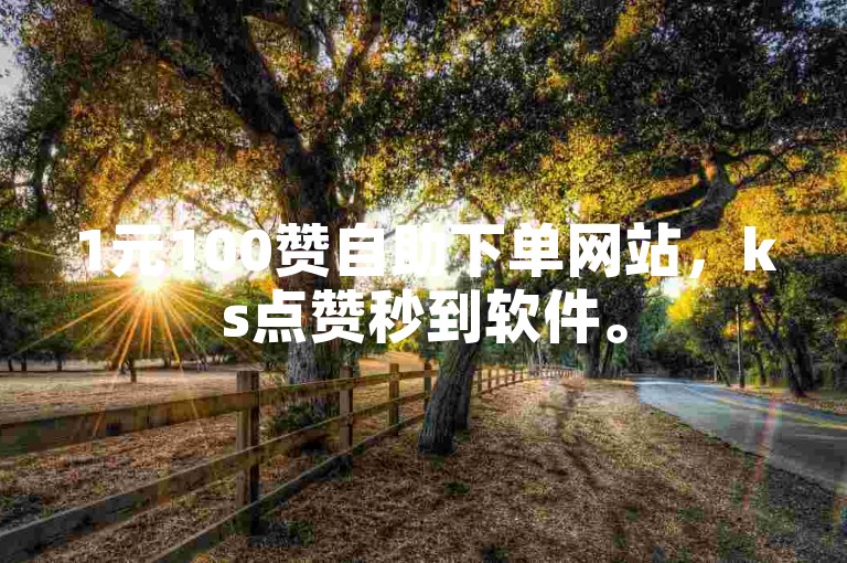 1元100赞自助下单网站，ks点赞秒到软件。