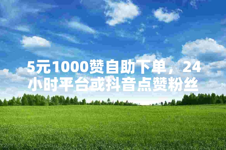 5元1000赞自助下单，24小时平台或抖音点赞粉丝下单平台。