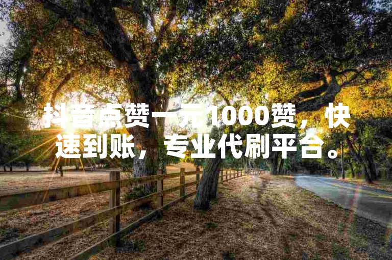抖音点赞一元1000赞，快速到账，专业代刷平台。