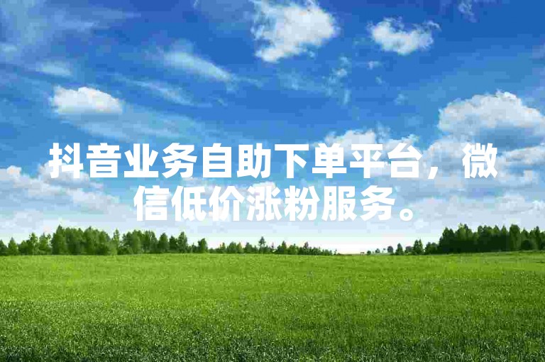 抖音业务自助下单平台，微信低价涨粉服务。