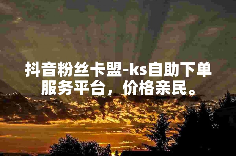 抖音粉丝卡盟-ks自助下单服务平台，价格亲民。