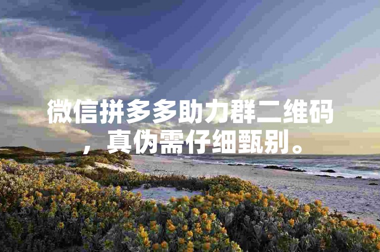 微信拼多多助力群二维码，真伪需仔细甄别。