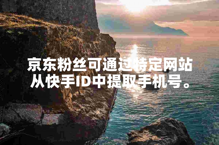 京东粉丝可通过特定网站从快手ID中提取手机号。