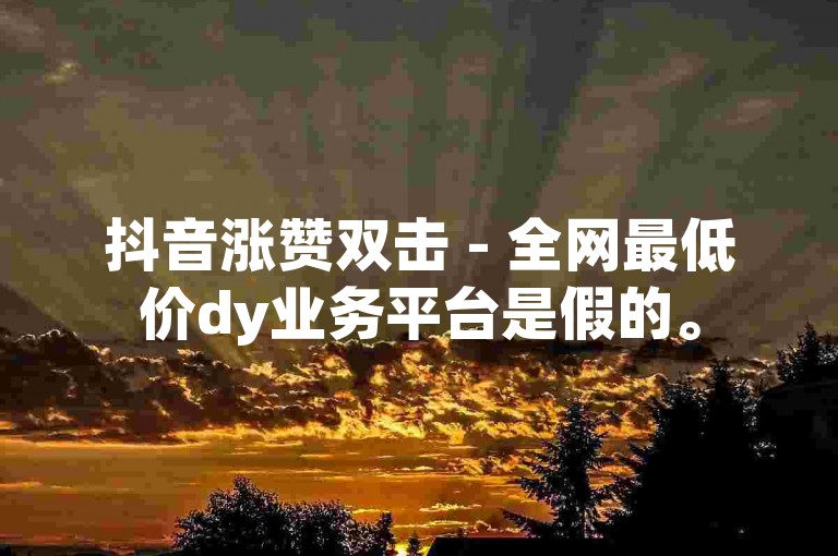 抖音涨赞双击 - 全网最低价dy业务平台是假的。
