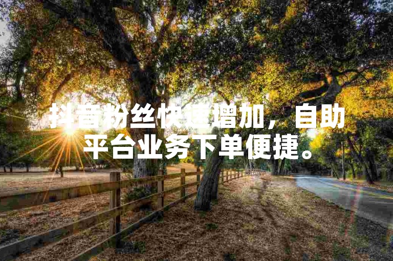 抖音粉丝快速增加，自助平台业务下单便捷。