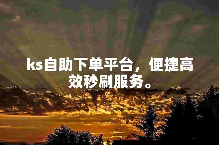 ks自助下单平台，便捷高效秒刷服务。