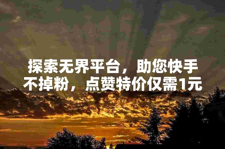 探索无界平台，助您快手不掉粉，点赞特价仅需1元。