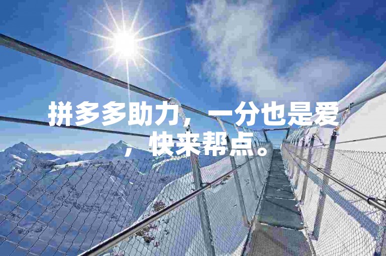 拼多多助力，一分也是爱，快来帮点。