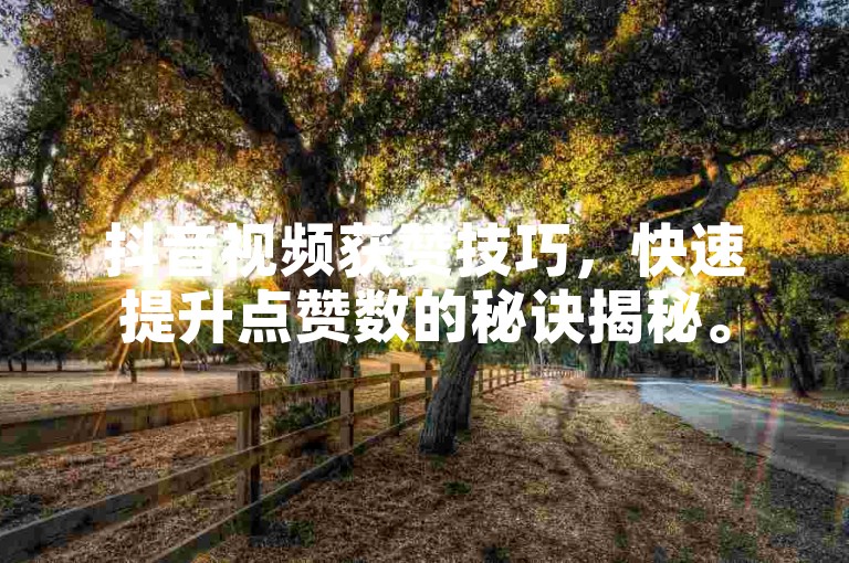 抖音视频获赞技巧，快速提升点赞数的秘诀揭秘。