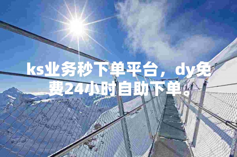 ks业务秒下单平台，dy免费24小时自助下单。