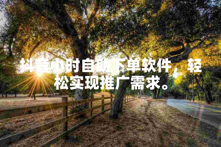 抖音小时自助下单软件，轻松实现推广需求。
