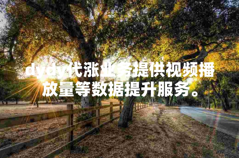dydy代涨业务提供视频播放量等数据提升服务。