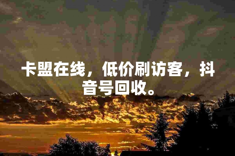 卡盟在线，低价刷访客，抖音号回收。