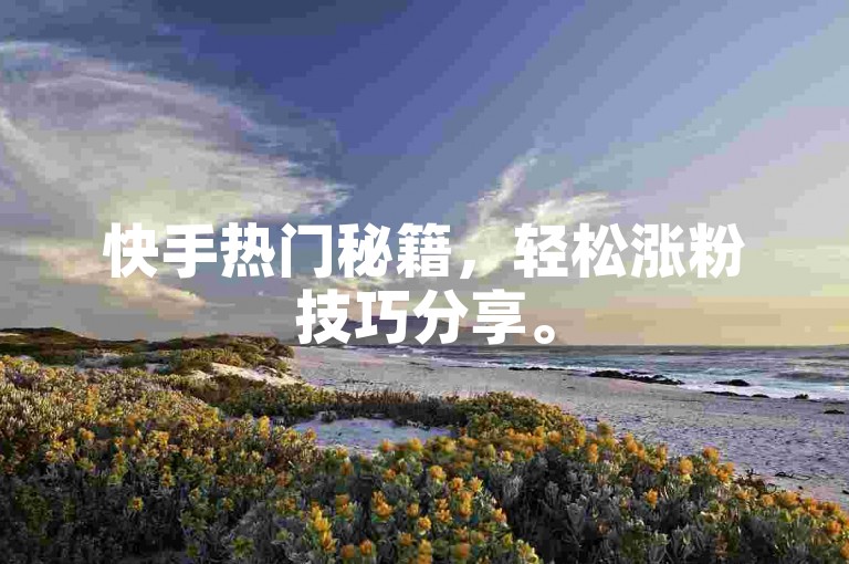 快手热门秘籍，轻松涨粉技巧分享。