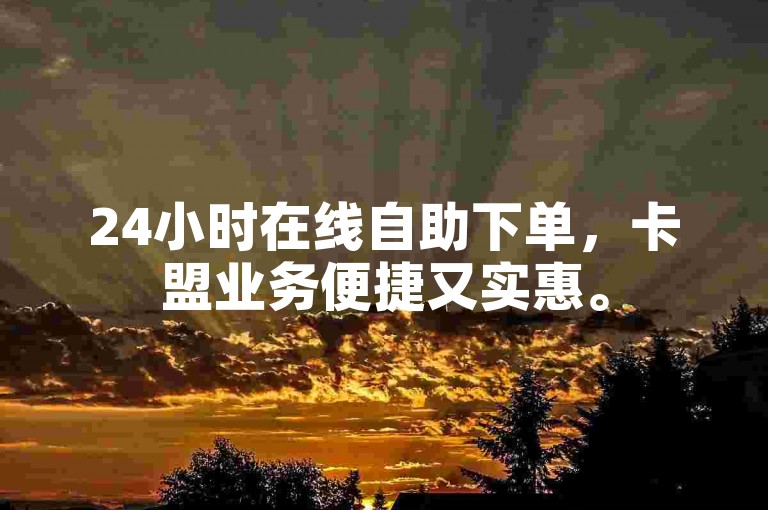 24小时在线自助下单，卡盟业务便捷又实惠。