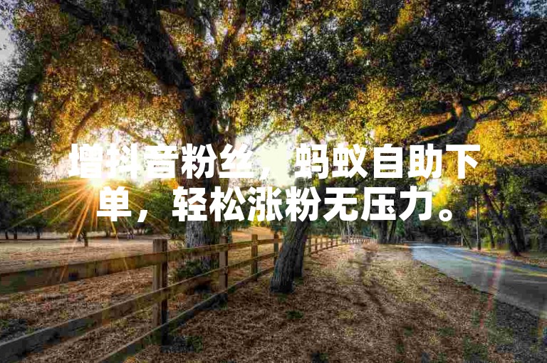增抖音粉丝，蚂蚁自助下单，轻松涨粉无压力。