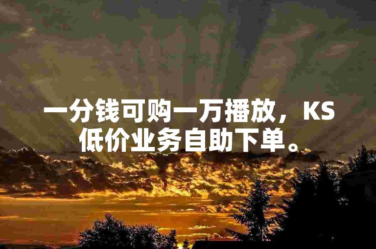 一分钱可购一万播放，KS低价业务自助下单。