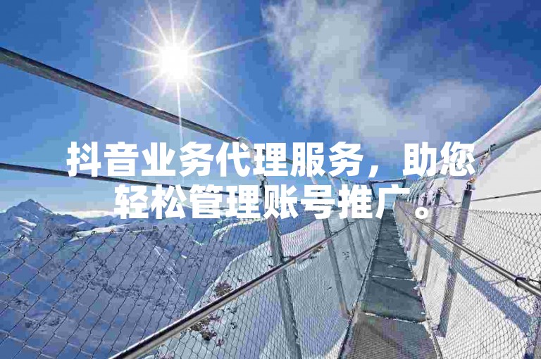 抖音业务代理服务，助您轻松管理账号推广。