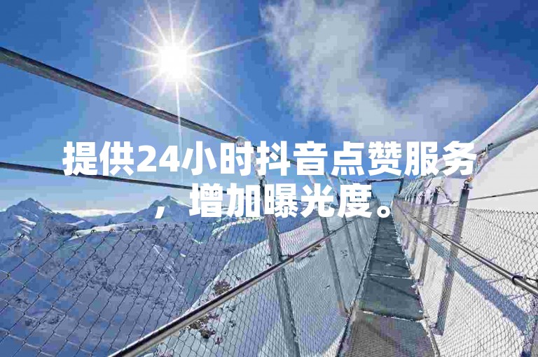 提供24小时抖音点赞服务，增加曝光度。