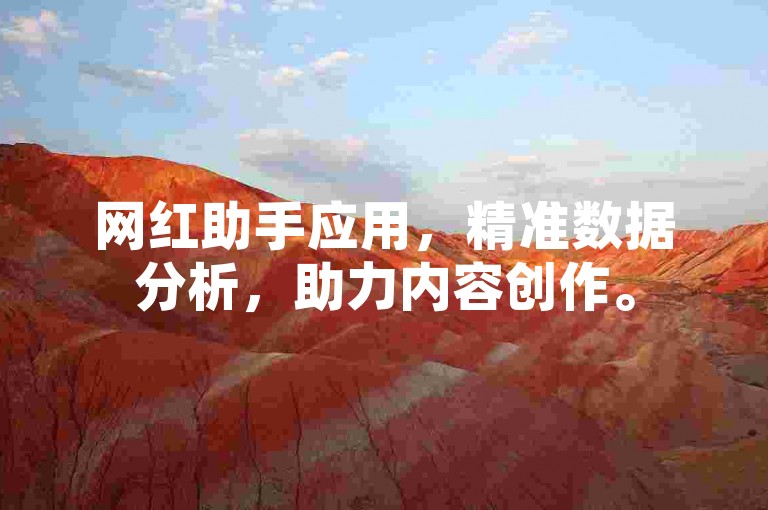 网红助手应用，精准数据分析，助力内容创作。