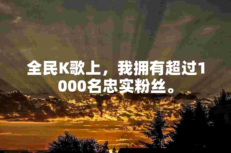 全民K歌上，我拥有超过1000名忠实粉丝。