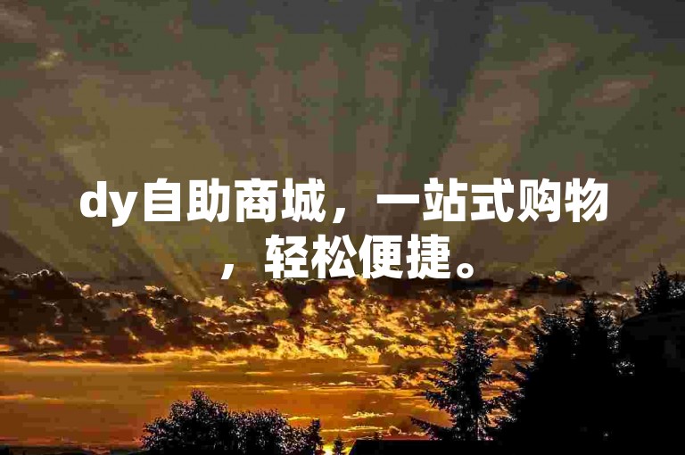 dy自助商城，一站式购物，轻松便捷。