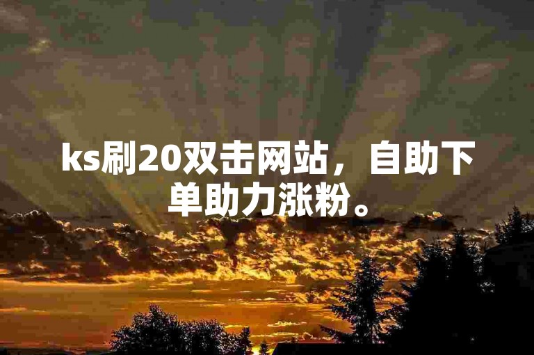 ks刷20双击网站，自助下单助力涨粉。