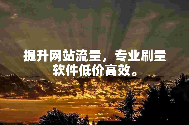 提升网站流量，专业刷量软件低价高效。