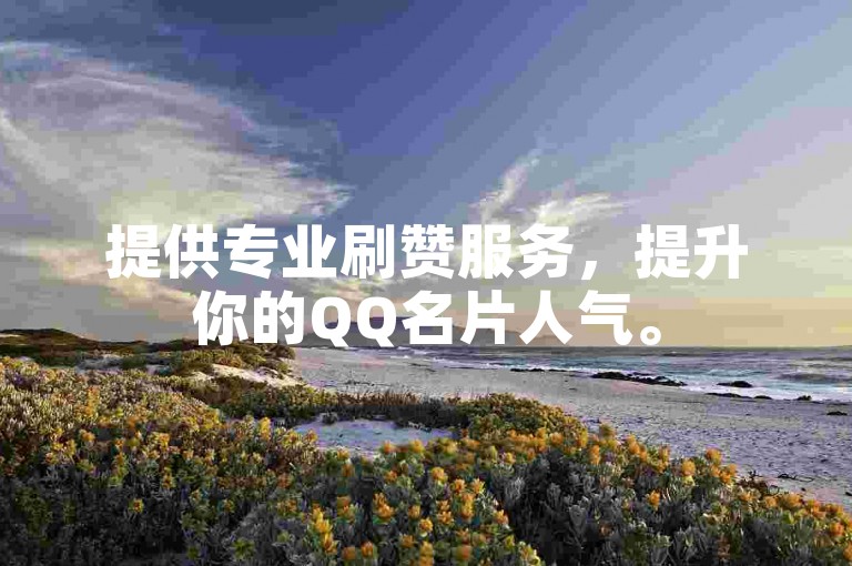 提供专业刷赞服务，提升你的QQ名片人气。