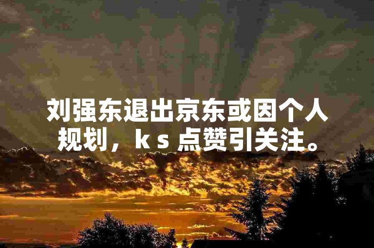 刘强东退出京东或因个人规划，k s 点赞引关注。