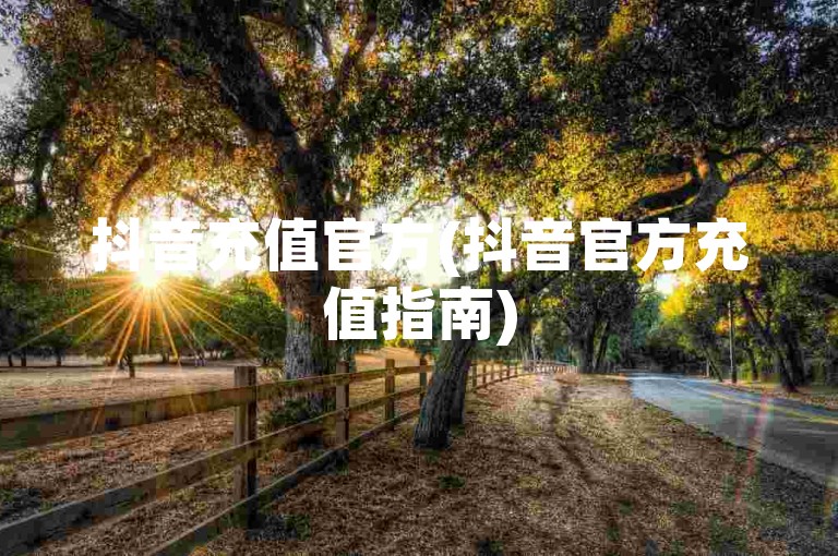 抖音充值官方(抖音官方充值指南)