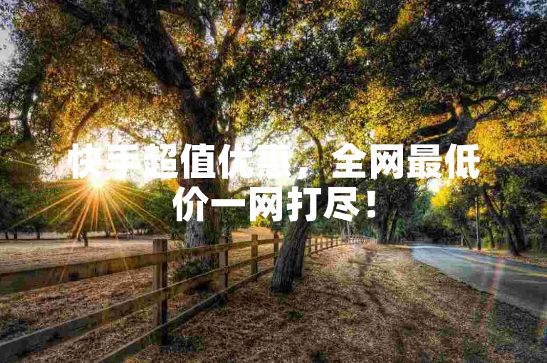 快手超值优惠，全网最低价一网打尽！