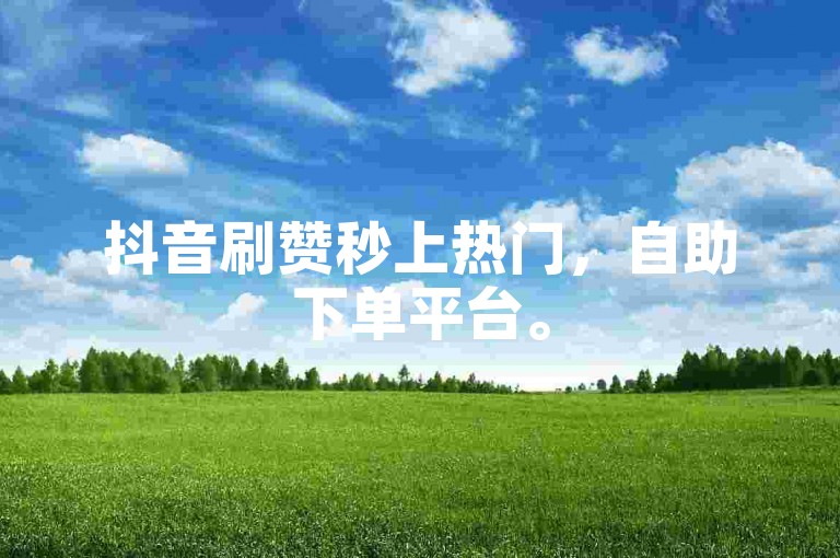 抖音刷赞秒上热门，自助下单平台。