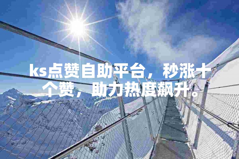 ks点赞自助平台，秒涨十个赞，助力热度飙升。